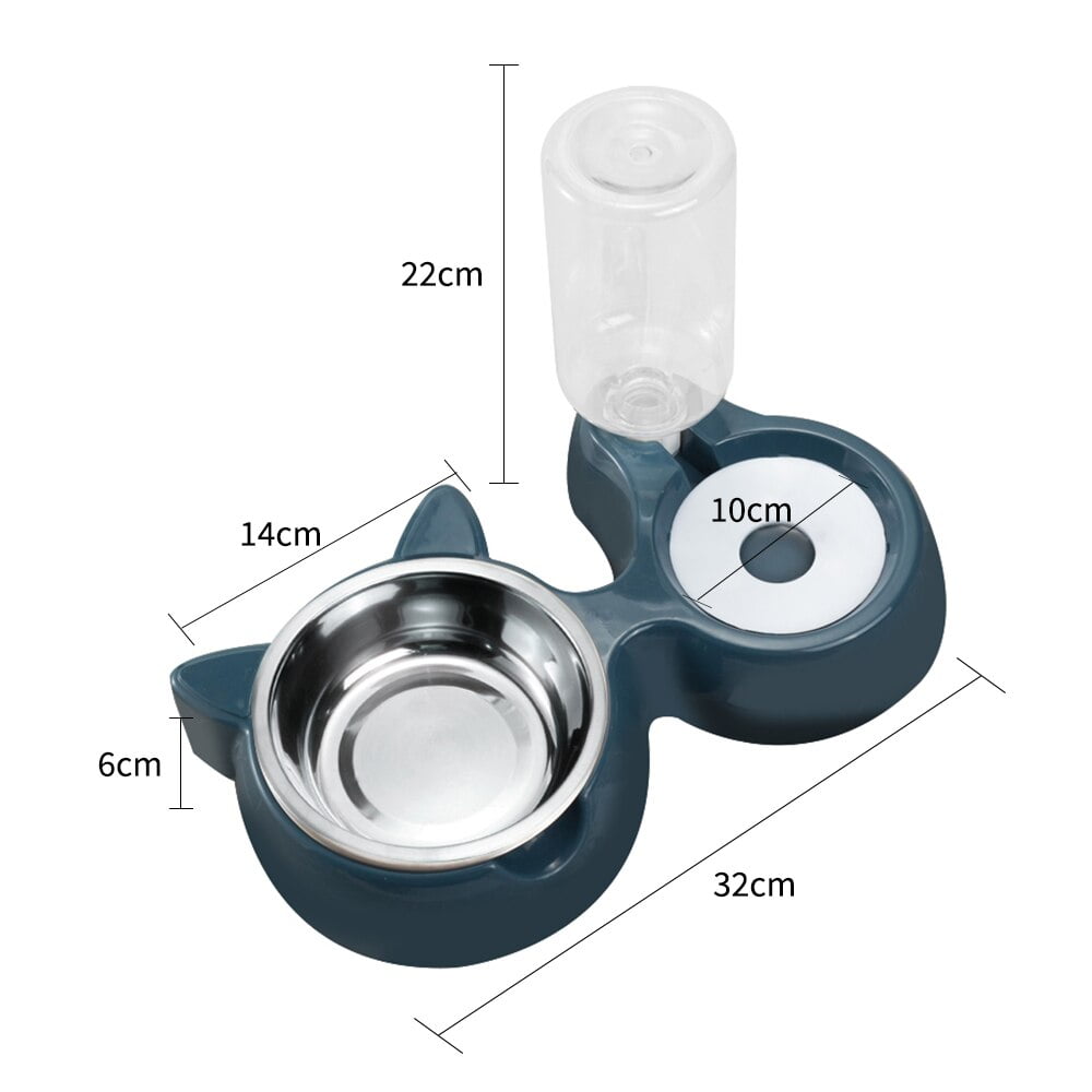 Pet Cat Bowl Automatic Feeders Dog Cat Stainless Steel Food Bowl With Water Dispenser Drinking Rack With Pet Supplies - Image 6