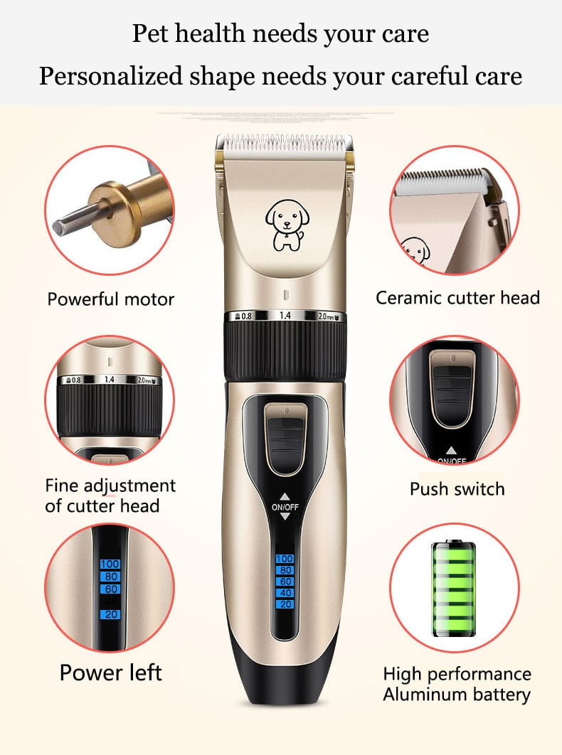 Pet Cat Dog clippers professional Dogs grooming clipper groomer kit USB Rechargeable Low-noise Pets Hair Trimmer Display battery - Image 2