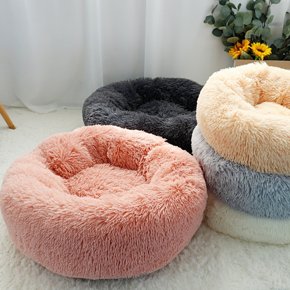 Pet Dog Bed Warm Fleece Round Dog Kennel House Long Plush Winter Pets Dog Beds For Medium Large Dogs Cats Soft Sofa Cushion Mats - Image 2