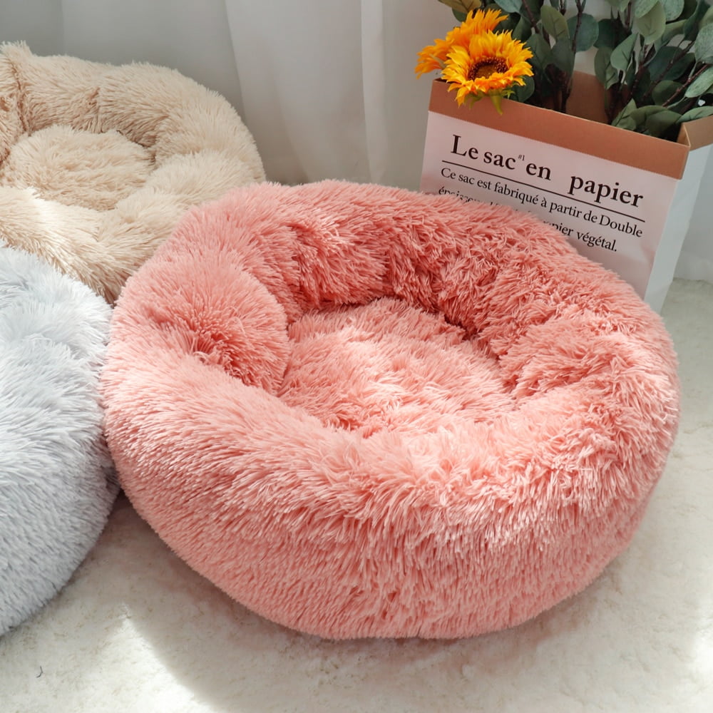 Pet Dog Bed Warm Fleece Round Dog Kennel House Long Plush Winter Pets Dog Beds For Medium Large Dogs Cats Soft Sofa Cushion Mats - Image 3