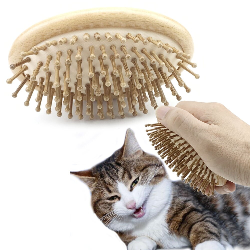 Pet Massage Comb Cat Grooming Katten Cleaning Hair Remover Cat Brush For Cat Massage Brush Accessoies Wooden Pet Supplies - Image 2
