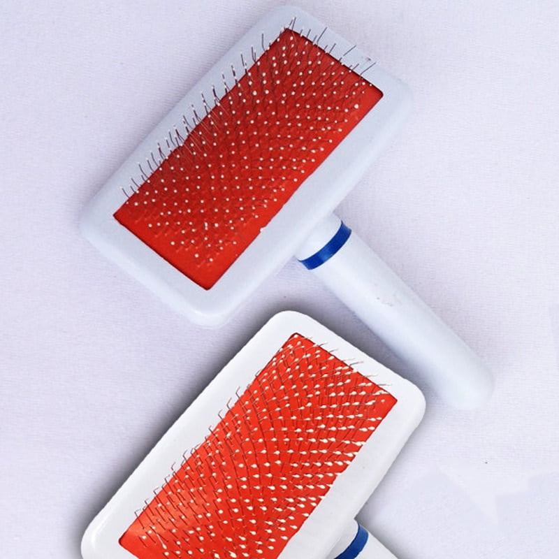 Pet Stainless Steel Combs White Round Head Cat And Dog Detangling Brush Air Bag Needle Fur Brushes Grooming Tools Hair Removal - Image 3