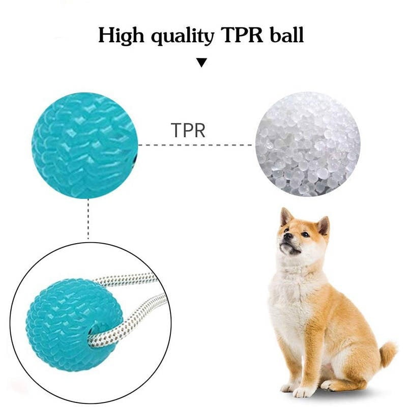 Pet Toys with Suction Cup Dog Push Toy with TPR Ball Pet Tooth Cleaning Chewing Rubber Dog Toys for Small Dogs Rubber Dog Toy - Image 4
