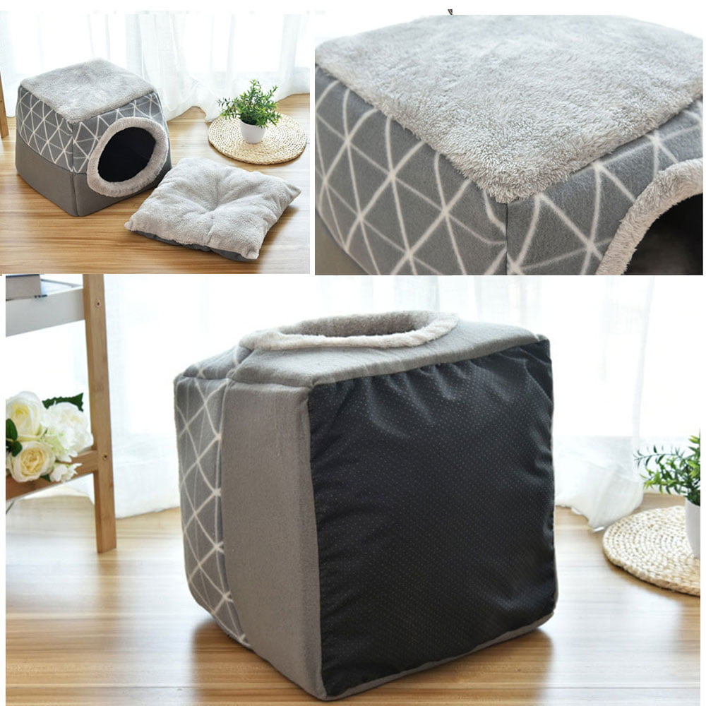 Pet bed for Cats Dogs Soft Nest Kennel Bed Cave House Sleeping Bag Mat Pad Tent Pets Winter Warm Cozy Beds 2 Size L XL 2 Colors - Image 5
