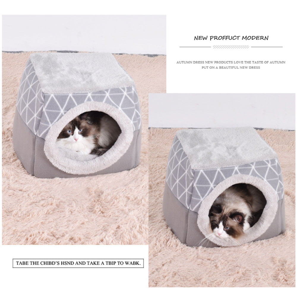Pet bed for Cats Dogs Soft Nest Kennel Bed Cave House Sleeping Bag Mat Pad Tent Pets Winter Warm Cozy Beds 2 Size L XL 2 Colors - Image 6