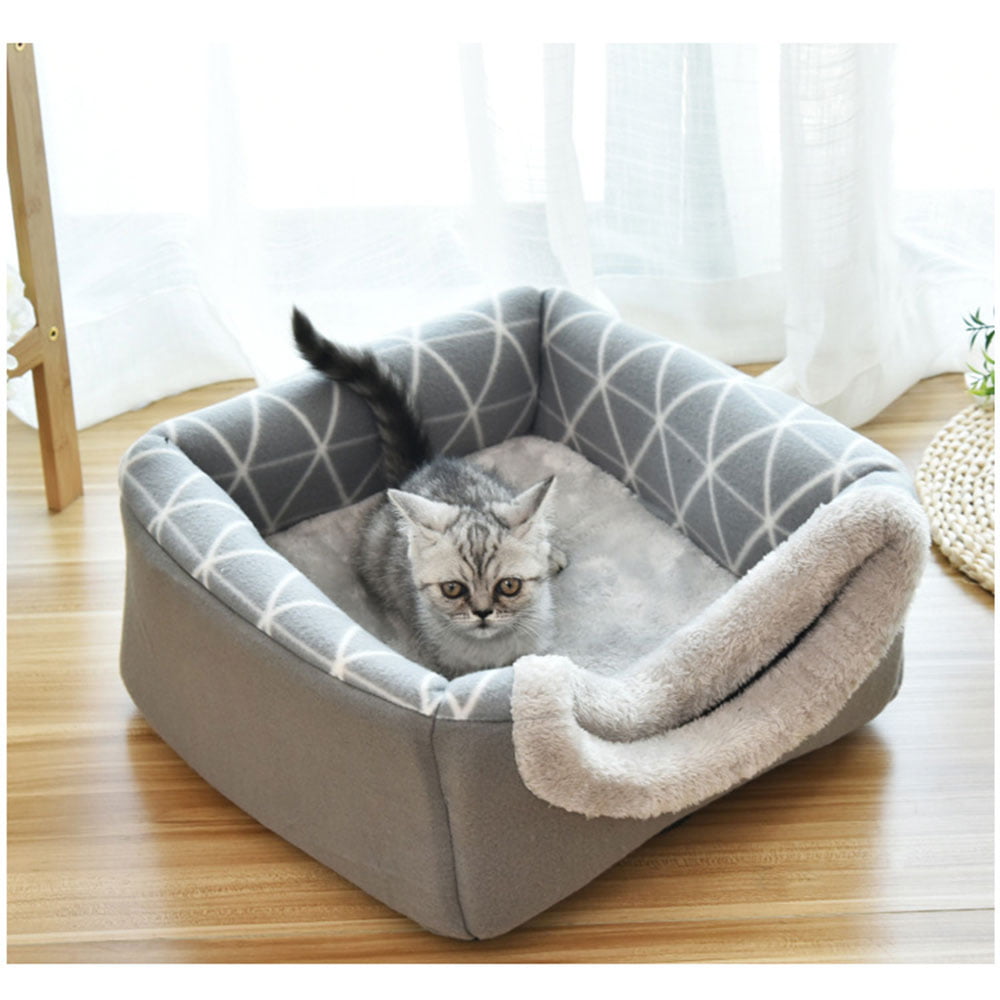 Pet bed for Cats Dogs Soft Nest Kennel Bed Cave House Sleeping Bag Mat Pad Tent Pets Winter Warm Cozy Beds 2 Size L XL 2 Colors - Image 3