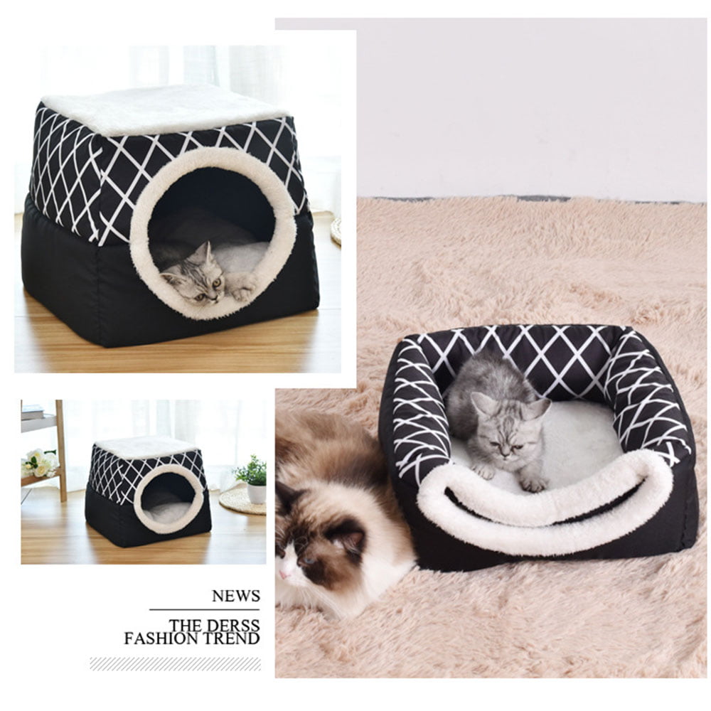 Pet bed for Cats Dogs Soft Nest Kennel Bed Cave House Sleeping Bag Mat Pad Tent Pets Winter Warm Cozy Beds 2 Size L XL 2 Colors - Image 4