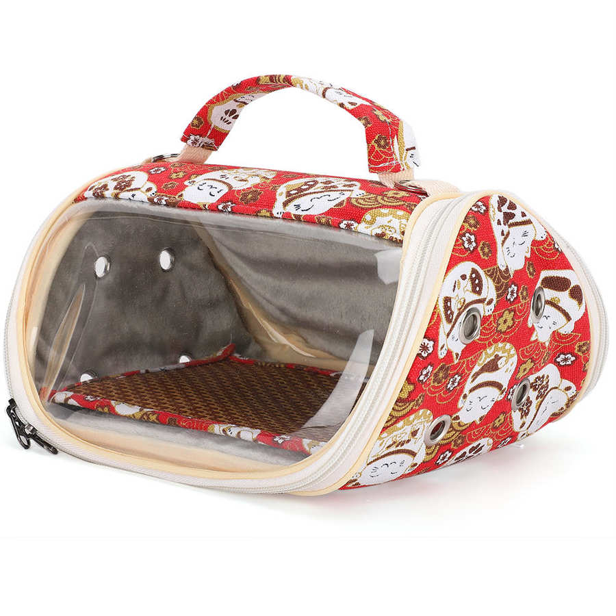 Portable Hamster Bag Carrier Hamster Transparent Bag Bird Squirrel Sugar Gliders Totoro Outdoor Travel Visible Portable Carrier - Image 2