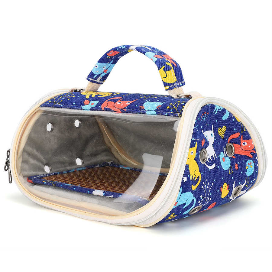Portable Hamster Bag Carrier Hamster Transparent Bag Bird Squirrel Sugar Gliders Totoro Outdoor Travel Visible Portable Carrier - Image 3