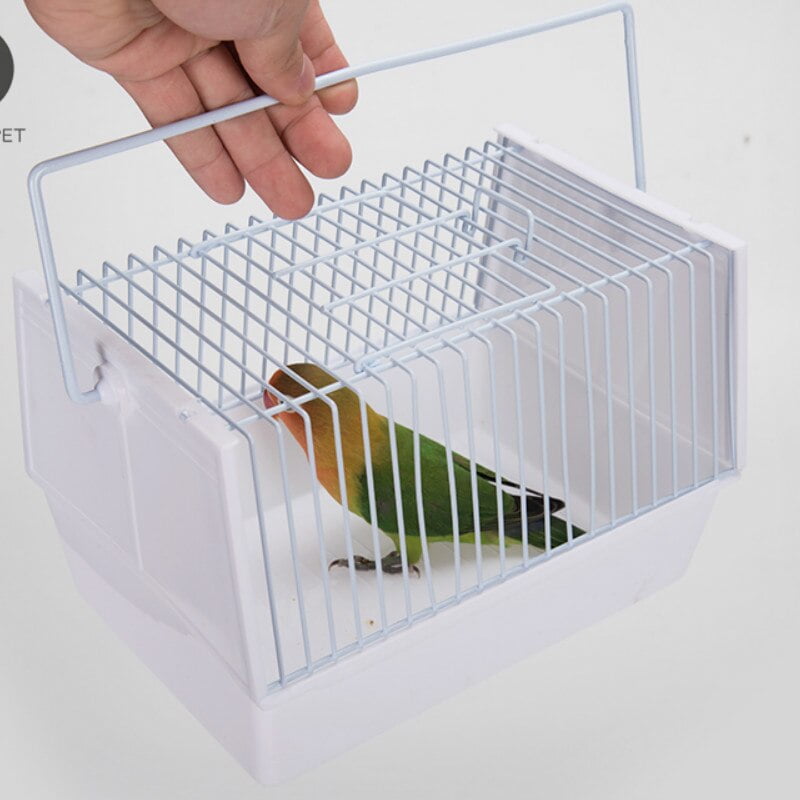 Portable bird cage to carry parrot small bird cage portable cage pillow peony with two feeders birds supplies WJ1130199 - Image 2
