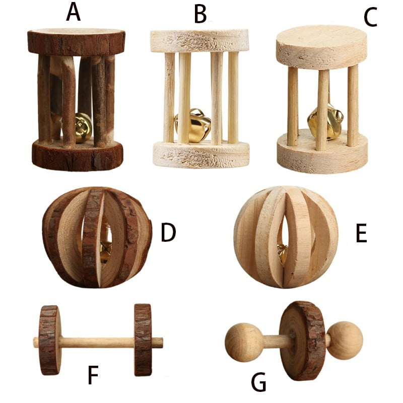 Small pet supplies hamster guinea pig toy natural wooden toy sports chew toy oral cleaning pet rabbit hamster supplies - Image 3