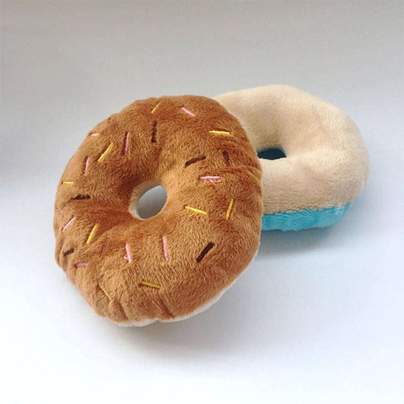 Soft Dog Donuts Plush Pet Dog Toys For Dogs Chew Toy Cute Puppy Squeaker Sound Toys Funny Puppy Small Medium Dog Interactive Toy - Image 3