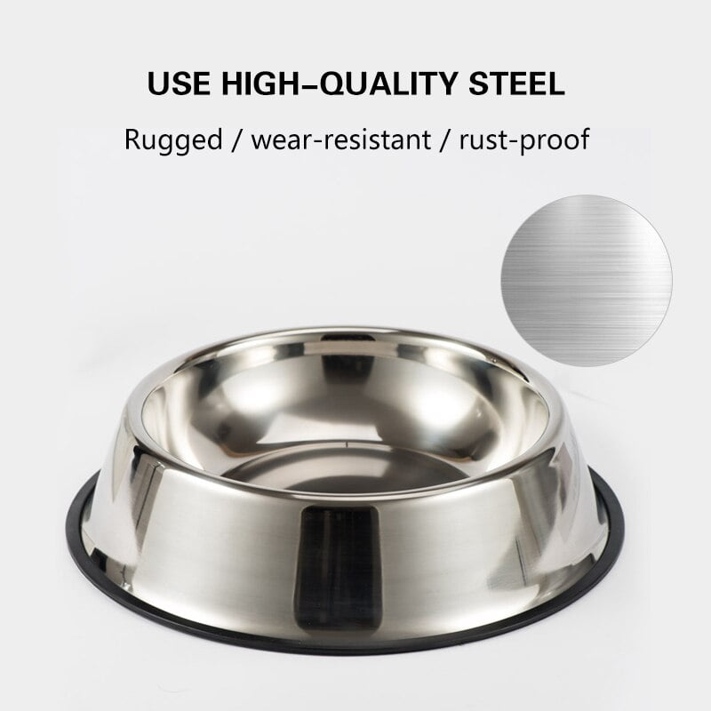 Stainless Steel Dog Cat Bowl Non-Slip Durable Food Feeder Water Bowls For Small Medium Large Dogs Pet Feeding Drinking Supplies - Image 4