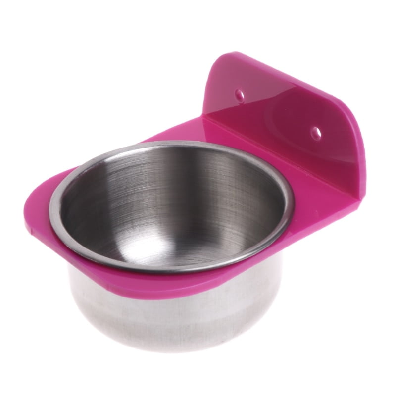 Stainless Steel Food Water Bowl Bird Feeder For Crates Cages Coop Dog Parrot Pet - Image 2