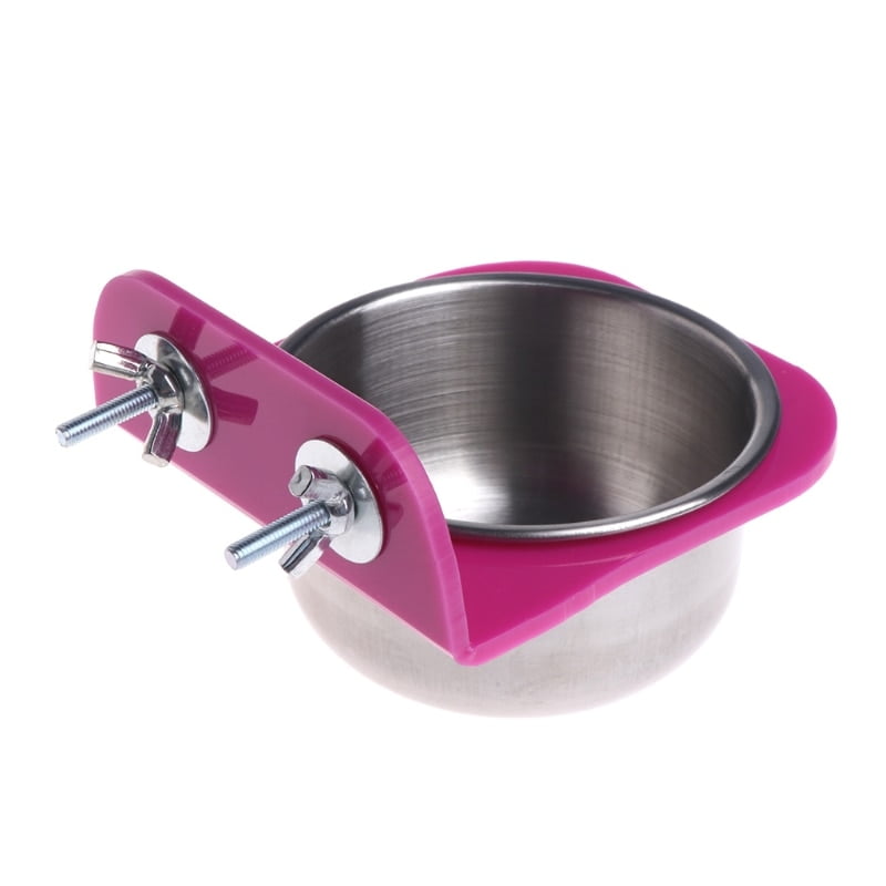 Stainless Steel Food Water Bowl Bird Feeder For Crates Cages Coop Dog Parrot Pet - Image 3
