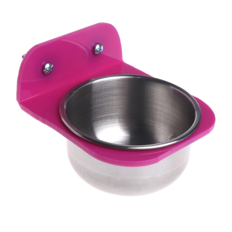 Stainless Steel Food Water Bowl Bird Feeder For Crates Cages Coop Dog Parrot Pet - Image 4