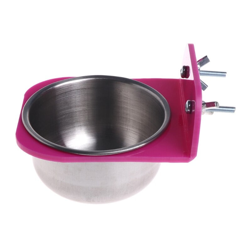 Stainless Steel Food Water Bowl Bird Feeder For Crates Cages Coop Dog Parrot Pet - Image 6