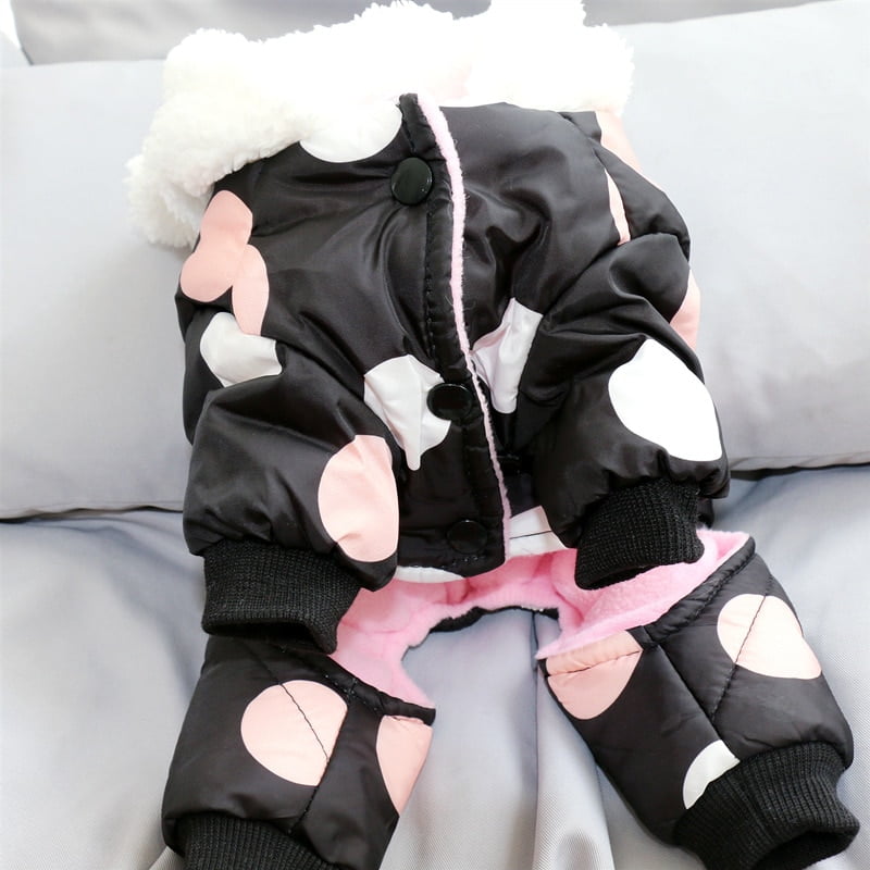 Winter Dog Clothes Hoodie Coat Big Polka Dot Cotton Coat Clothing Thicken Puppy Jacket Warm Clothes for Small Dogs - Image 5