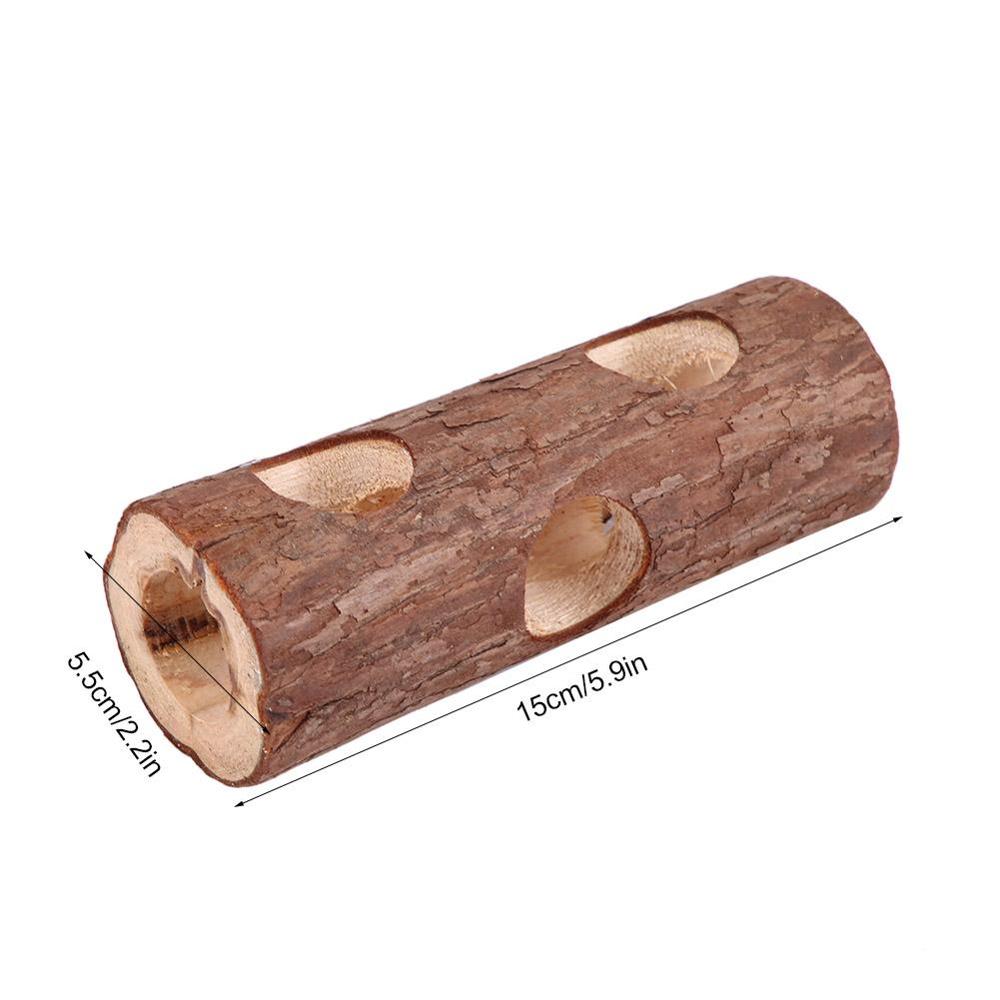 Wooden Animal Tunnel Exercise Tube Chew Toy for Rabbit Ferret Hamster Guinea Pig Hamster Toy Tunnel Small Pet - Image 5