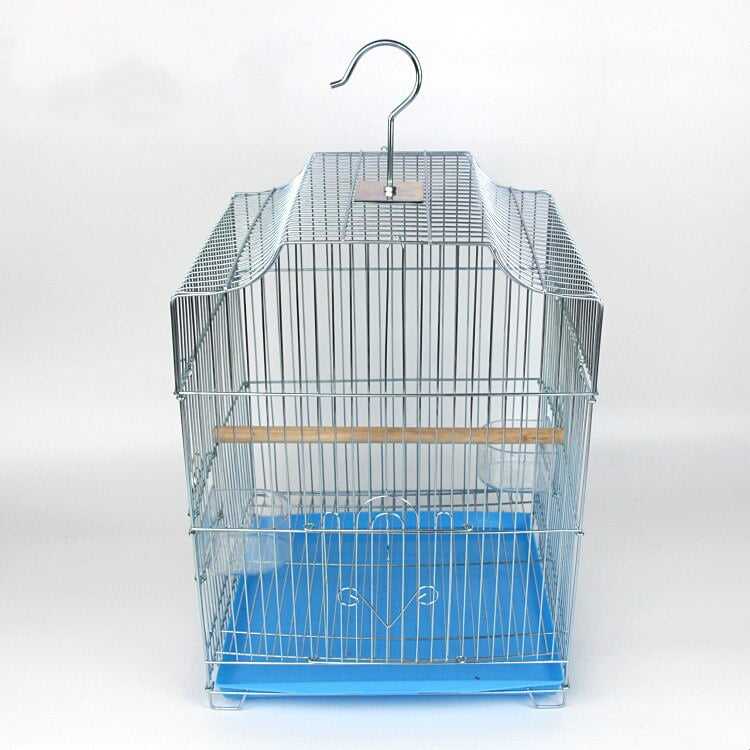budgerigar bird cage large stainless steel electroplating cage starling brother Xuanfeng Peony wrought iron parrot cage - Image 2