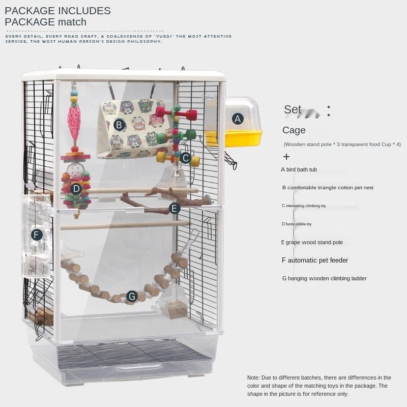 large watch peony tiger parrot cage large acrylic transparent bird cage bird cage decoration hammock tent nest - Image 5