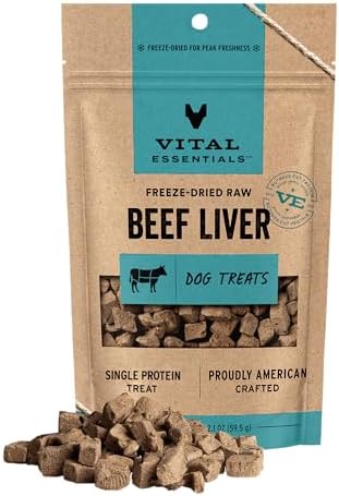 Vital Essentials Single Ingredient Beef Liver Dog Treats,...
